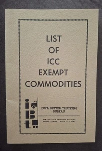 Vintage Interstate Commerce Comission ICC Commodities Iowa MANUAL BOOK - Picture 1 of 3