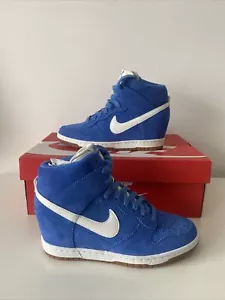Nike Dunks Sky Hi 6 geheime Absätze Keilabsatz blau Wildleder Turnschuhe Damen Air Sneakers - Bild 1 von 8