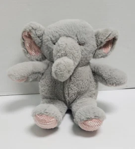 2017 Animal Adventure Gray Sleeping Elephant Plush Pink Textured Ears & Paws - Picture 1 of 11