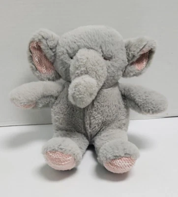 2017 Animal Adventure Gray Sleeping Elephant Plush Pink Textured Ears & Paws - Image 1 of 4