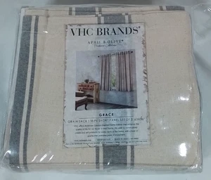 VHC Grace Grain Sack Stripe Rod Pocket Curtain Panel 36"Wx63"L-Free Shipping(A8) - Picture 1 of 3