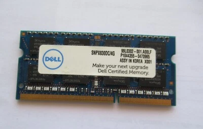 Dell DDR3 SDRAM PC3-10600 SO-DIMM 4GB memory ram 1333MHz SNPX830DC/4G preowned - Image 1 of 4