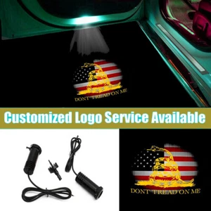 2pcs LED Wired USA Flag Snake Pattern Car Door Welcome Light Laser Projection - Picture 1 of 7