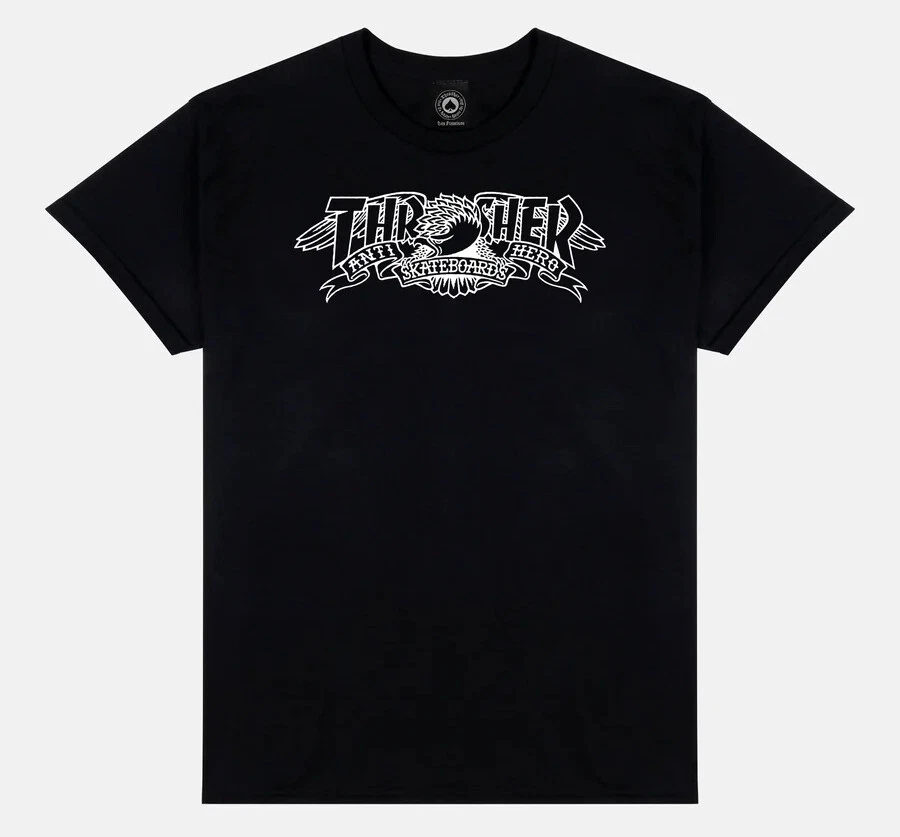 Camiseta Negra Anti Hero Skateboards X Thrasher Mag Banner Foto 1 de 1
