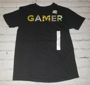 NWT Super Mario Black Short-Sleeve T-Shirt Unisex Kids Small - Picture 1 of 2