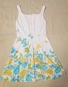 APNY Fit and Flair Dress Floral White Size 7/8 Sleeveless Alyn Paige Excellent  - Picture 1 of 11