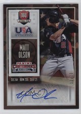 2015 Panini Contenders USA Baseball Ticket Cracked Ice /23 Matt Olson #4 Auto