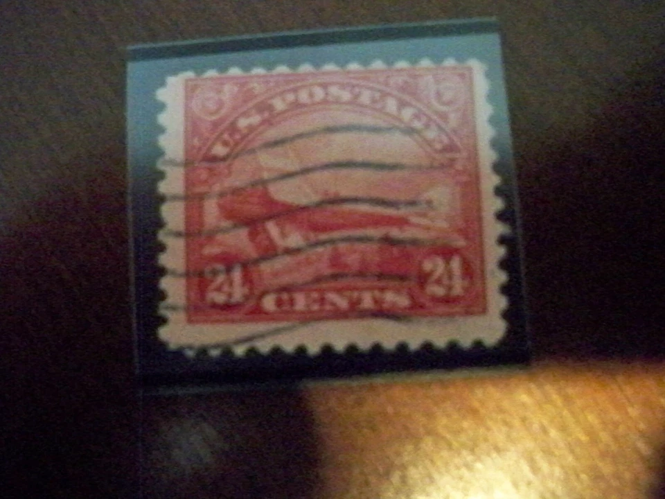 USA Used, 1923 Issue, 24 Cent Airmail DeHaviland Bi Plane, Carmine Scott#c6 - Image 1 of 1