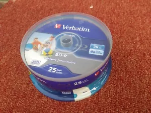 VERBATIM 25 pack BD-R printable 25GB sealed **free shipment** - Afbeelding 1 van 1