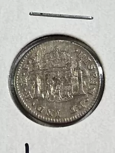 1780 Mexico 1/2 Real Silver Coin Damaged - Picture 1 of 4