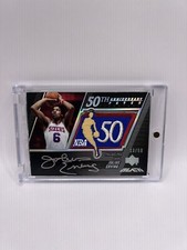 Julius Erving 2007-08 Upper Deck UD Black NBA 50 Patch Auto #13/50