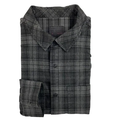 Camisa Joes Jeans Gris Negra Cuadros LA CAMISA Metal Botón a Presión Talla M  Foto 1 de 4