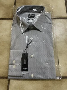 Camisa de hombre Business Olymp Luxor Modern Fit talla 41 (L) gris azul con puntos - Imagen 1 de 2