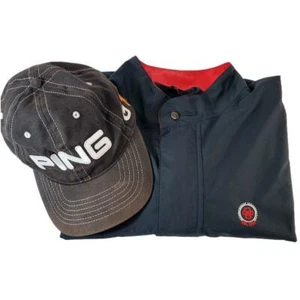 Ping Hat Footjoy Mens Large Pullover 1/2 Zip Long Sleeve Blue Adjustable Dryjoys - Picture 1 of 12