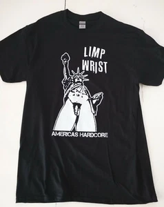 Limp Wrist Hardcore Punk Band schwarzes T-Shirt mit handgezogenem Siebdruck - Bild 1 von 1
