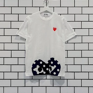 COMME DES GARCONS CDG PLAY HALF HEART POLKA DOT TEE AZ-T236-051-1 - Picture 1 of 1