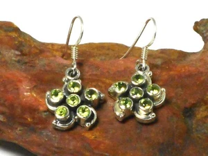 PERIDOT Sterling Silver 925 Gemstone Drop Dangle Earrings - Picture 1 of 5