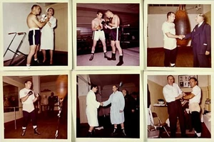 Original Boxing Photos BOBO OLSEN GENE FULLMER JOSE MENNO 3.5"x 3.5" PHOTOS (6) - Picture 1 of 4