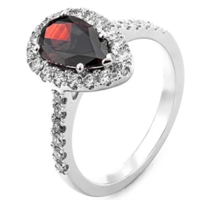 Anillo Diamante Elegante Rojizo Oscuro Naranja Marrón 1,34 ct. Oro blanco 18K IGI Cert. - Imagen 1 de 7