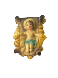 ¡De colección Natividad Bebé Jesús en guardería! ¡HECHO EN JAPÓN! 3" ¡LARGO! ¡1 3/4" DE ALTO! ¡HALO! - Imagen 1 de 7