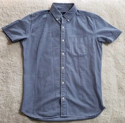 Gap Blue & White Plaided Button Up Boys Short Sleeve Shirt Size Medium - Image 1 of 4