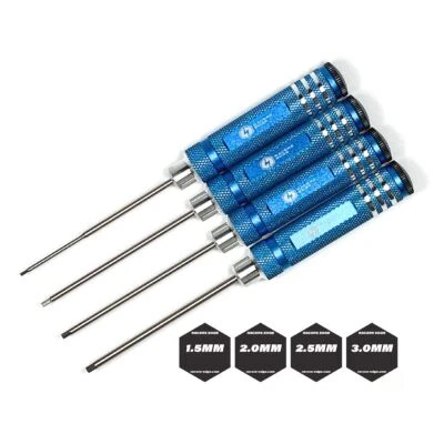 Racers Edge - Metric High Speed Steel Hex Driver Set w/ Blue Handles (4pc) - Image 1 of 2