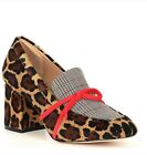 Antonio Melani Leopard Cowhide Print Shoes Block Heel size 7.5