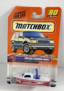 Matchbox Red Police Launch Boat Fire Rescue Series 1998 New on Card Mattel NOS - Picture 1 of 10