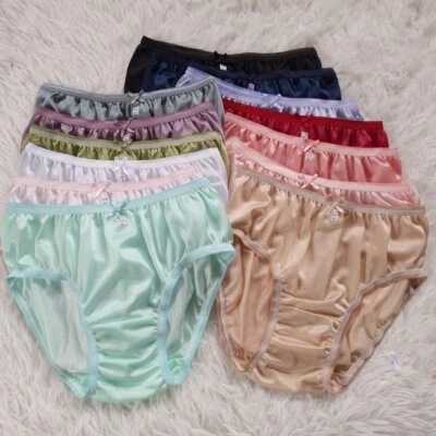 13pc Vintage Nylon Panty With Double Nylon Gusset Underwear Comfort Hip 34"-38"L - Image 1 of 4