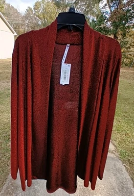 Cárdigan Ligero Leo Nicole Rojo Transparente Brillante Talla L Nuevo con Etiquetas Foto 1 de 4