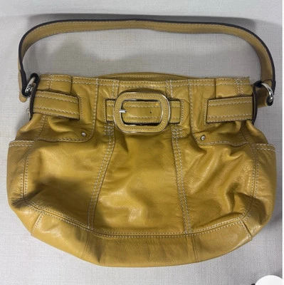 Women Belted Hobo Purse Yellow Leather Clarks - Image 1 of 4