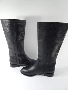 Joie schwarze flache Lederreitstiefel mit Ziernähten Gr. 35 neu ohne Karton 450 - Bild 1 von 9