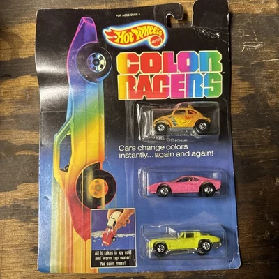 Hot Wheels 1987 Color Racers - Blazin Bug, Ferrari, Corvette  Unopened - Image 1 of 4