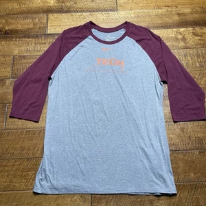 Virginia Tech Hokies Nike Dri-Fit 3/4 Arm Shirt Herren Large grau meliert - Bild 1 von 7
