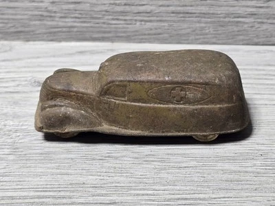 1930s Sun Rubber Co. Hard Rubber Red Cross Toy Ambulance 3 5/8" Long - Image 1 of 4