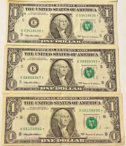 BANCONOTE DELLA RISERVA FEDERALE $1,00 UN DOLLARO *STAR* BANCONOTE CIRCOLATE 1999 NE SCEGLI UNA - Foto 1 di 2
