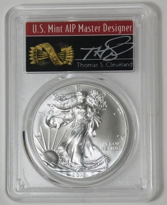 2012 American Eagle Silver Dollar Top Grade! PCGS MS-70 Cleveland Signed - Image 1 of 2