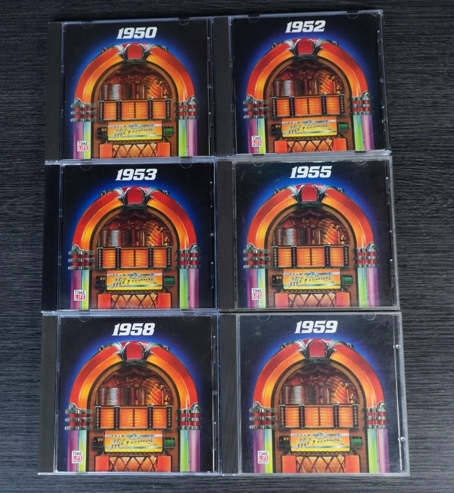 6 Time Life Your Hit Parade Music CD Lot 1950, 1952, 1953, 1955, 1958, 1959 - Image 1 of 4