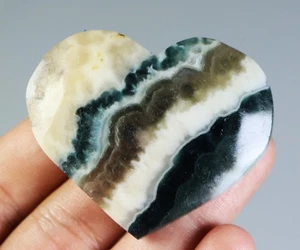 Raya Natural Fluorita y Ágata Cuarzo Cristal Palma Piedra Corazón Reiki Sanación - Imagen 1 de 9