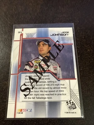 Jimmie Johnson 2004 Press Pass Stealth Speed freaks Beckett Sample Card 94 - Image 1 of 2