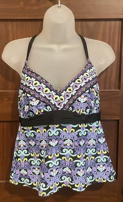 Camiseta Tankini Beach Native Mujer 36C 34D 32DD Geométrica Espalda Corredora Forrada Ajustable Foto 1 de 4