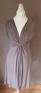 KRISP Mocha Sleeveless Low Cut V-Neck Dress Cocktail Party Clubbing Size 18 - Picture 1 of 3