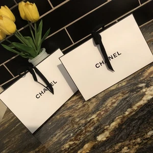 Authentic Chanel Triangle Gift Boxes (2) With Shredded Tissue - Picture 1 of 8