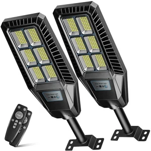 Solar Street Lights 300 W 2 Packs LED Solar Street Lights Outdoor IP66 Waterp... - Picture 1 of 7
