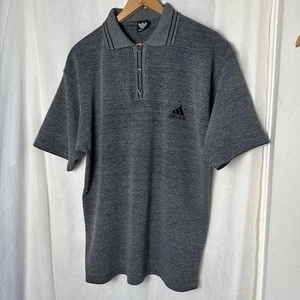 Vintage Adidas Men’s Polo Shirt Wool Blend Ribbed Knit Sz Large - Picture 1 of 15