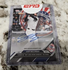 Autógrafo 2024 Topps Now CODY BELLINGER 09/10 OS-11A automático 1st Yankees automático - Imagen 1 de 4