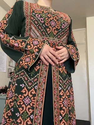 Palestinian Dress Kaftan Tatreez Wedding Eid Special Occasion Size S-L  - Image 1 of 4
