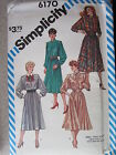 6170 VINTAGE Simplicity Sewing Pattern Flanged Dress Sash Fly Front Button Close