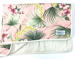 Beach Babyz Huntington Beach Rosa Tropische Blumen Chenille Babydecke - Bild 1 von 5