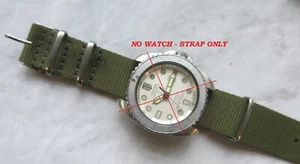20mm Khaki Green Nylon Webbing zulu Watch Strap Band Bracelet BNWOT ** - Picture 1 of 12